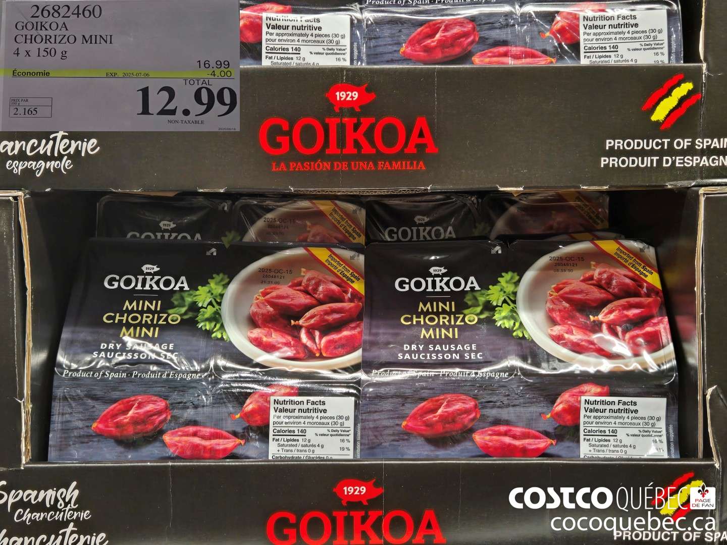 2682460 GOIKOA CHORIZO MINI  ($4.00 INSTANT SAVINGS EXPIRES ON 2025-07-06) $12.99