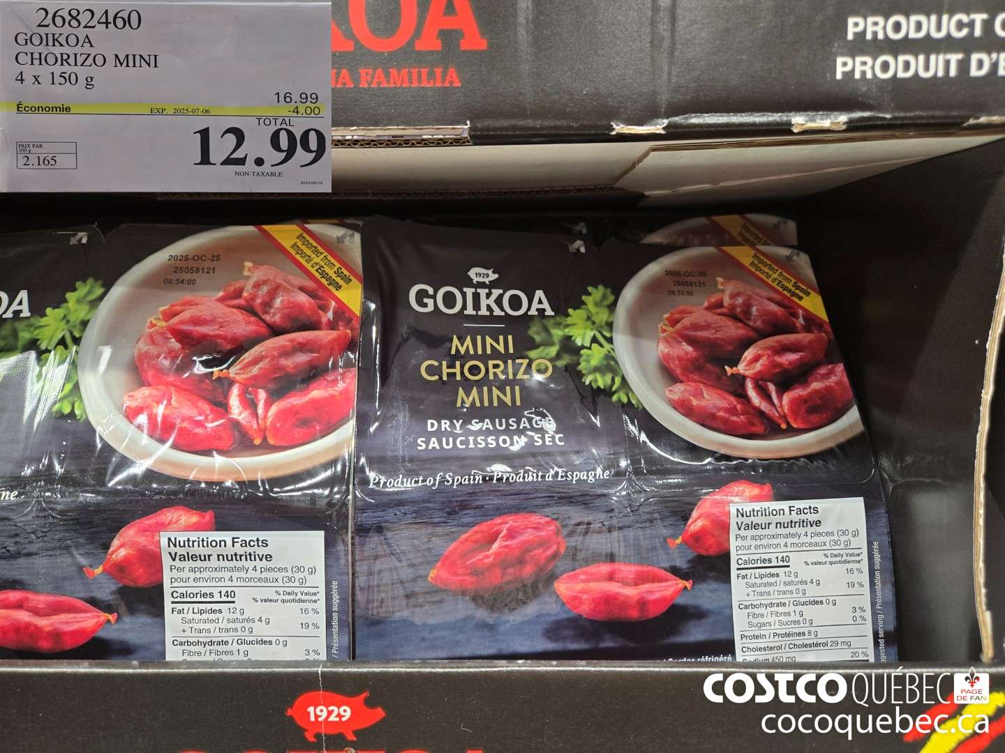2682460 GOIKOA CHORIZO MINI  ($4.00 INSTANT SAVINGS EXPIRES ON 2025-07-06) $12.99