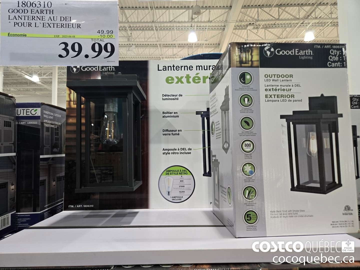 1806310 GOOD EARTH LANTERNE AU DEL * POUR L*EXTERIEUR  ($10.00 INSTANT SAVINGS EXPIRES ON 2025-06-08) $39.99