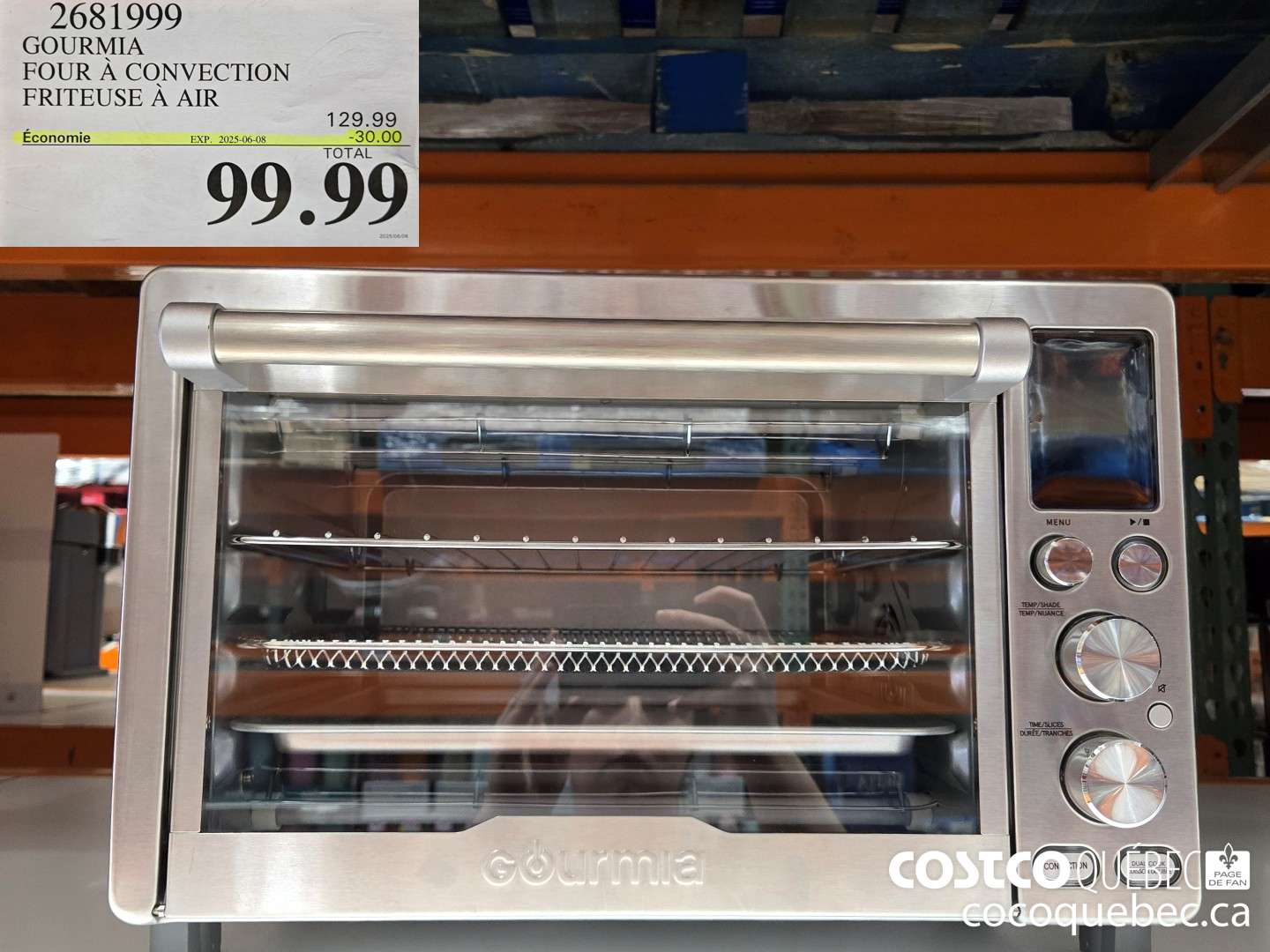 2681999 GOURMIA FOUR A CONVECTION FRITEUSE A AIR  ($30.00 INSTANT SAVINGS EXPIRES ON 2025-06-08) $99.99