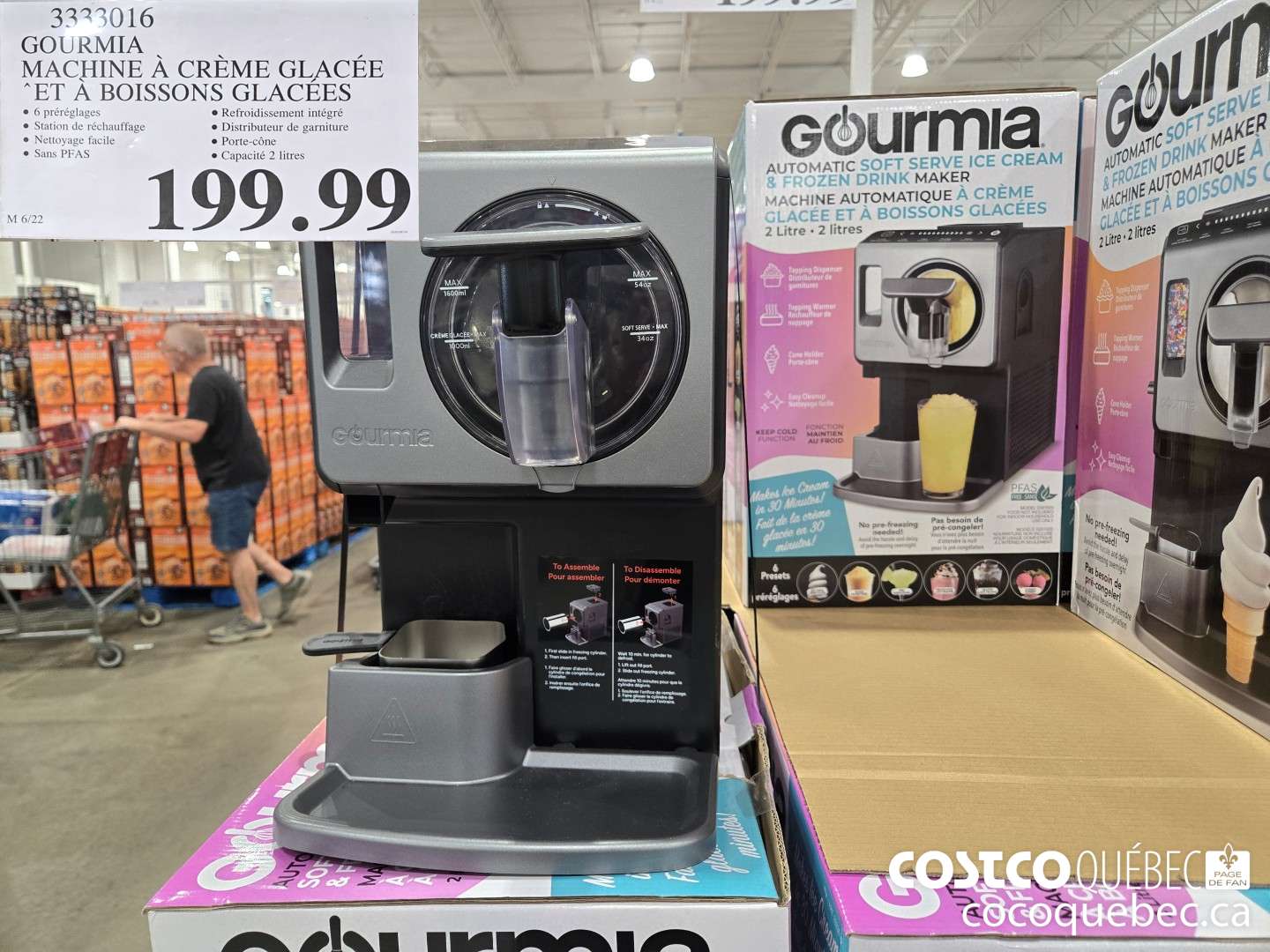 3333016 GOURMIA MACHINE A CREME GLACEE ET A BOISSONS GLACEES  $199.99
