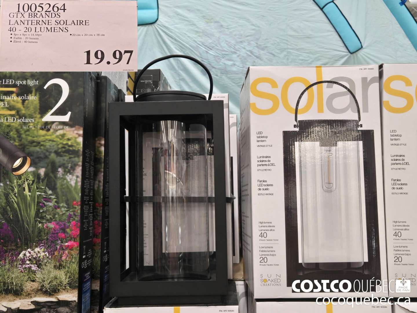 1005264 GTX BRANDS LANTERNE SOLAIRE 40 - 20 LUMENS  $19.97