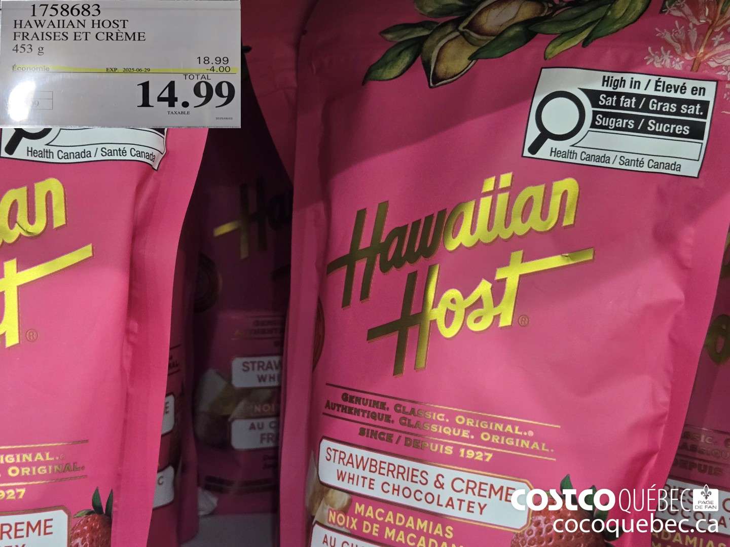 1758683 HAWAIIAN HOST FRAISES ET CREME  ($4.00 INSTANT SAVINGS EXPIRES ON 2025-06-29) $14.99