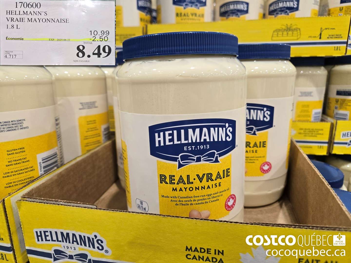 170600 HELLMANN'S VRAIE MAYONNAISE  2025-06-22 ($3.50 INSTANT SAVINGS) $8.49