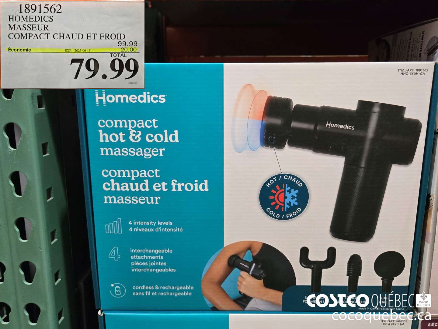 1891562 HOMEDICS MASSEUR COMPACT CHAUD ET FROID  ($20.00 INSTANT SAVINGS EXPIRES ON 2025-06-15) $79.99