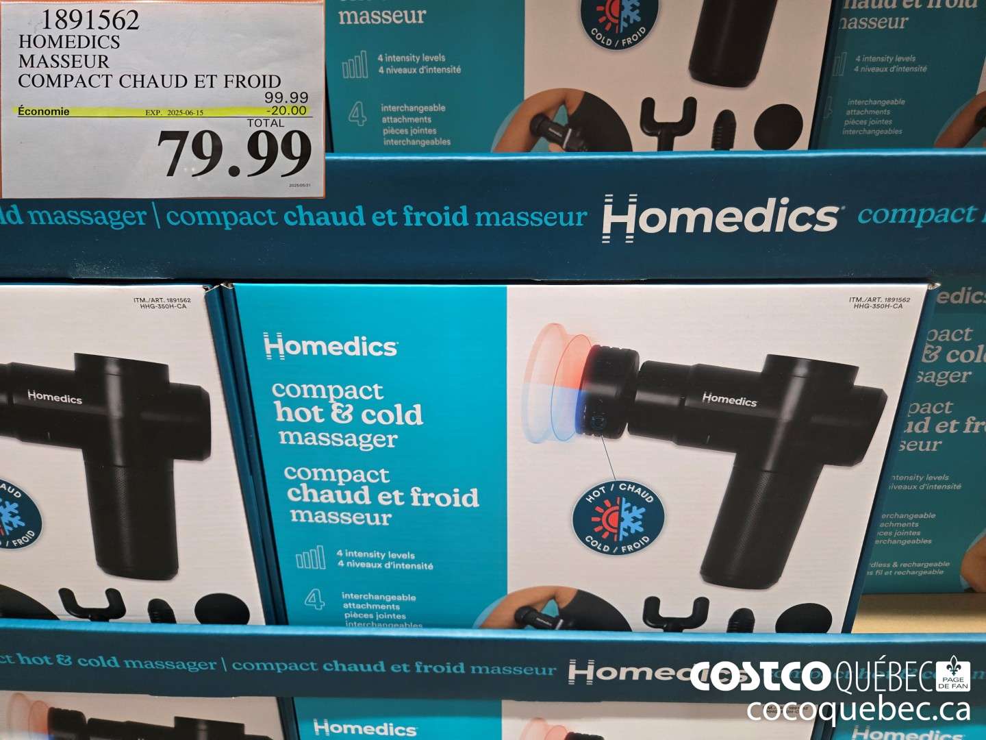 1891562 HOMEDICS MASSEUR COMPACT CHAUD ET FROID  ($20.00 INSTANT SAVINGS EXPIRES ON 2025-06-15) $79.99