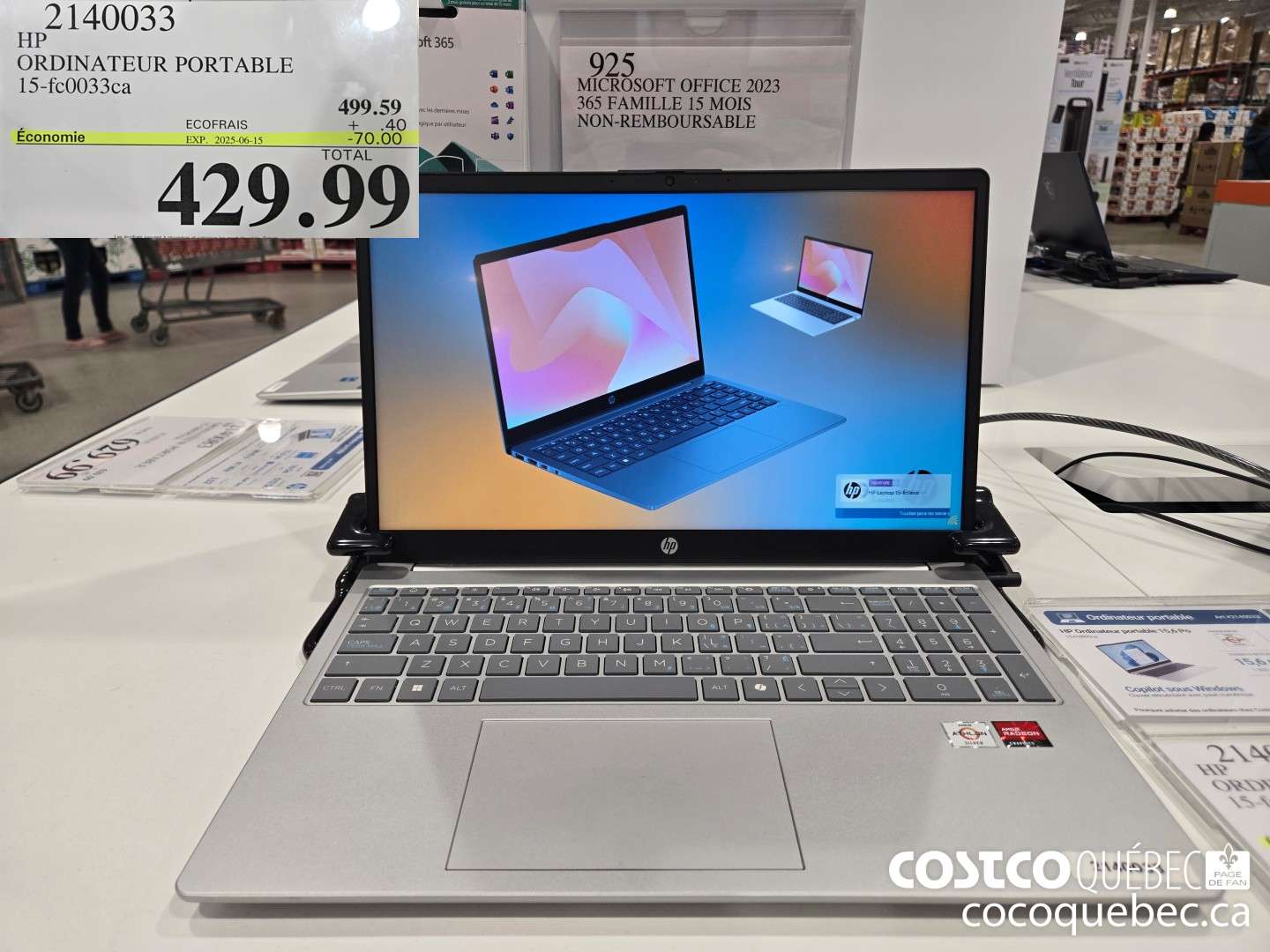 2140033 HP ORDINATEUR PORTABLE  ($70.00 INSTANT SAVINGS EXPIRES ON 2025-06-15) $429.99