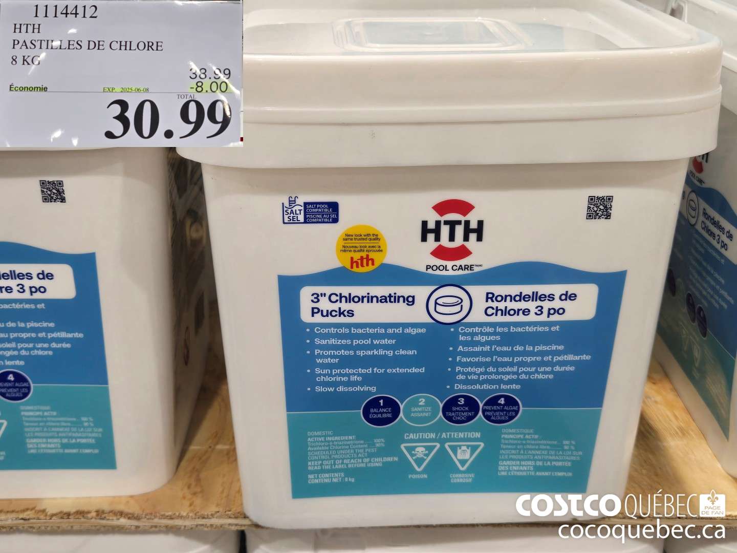 1114412 HTH PASTILLES DE CHLORE 8 KG  ($8.00 INSTANT SAVINGS EXPIRES ON 2025-06-08) $30.99