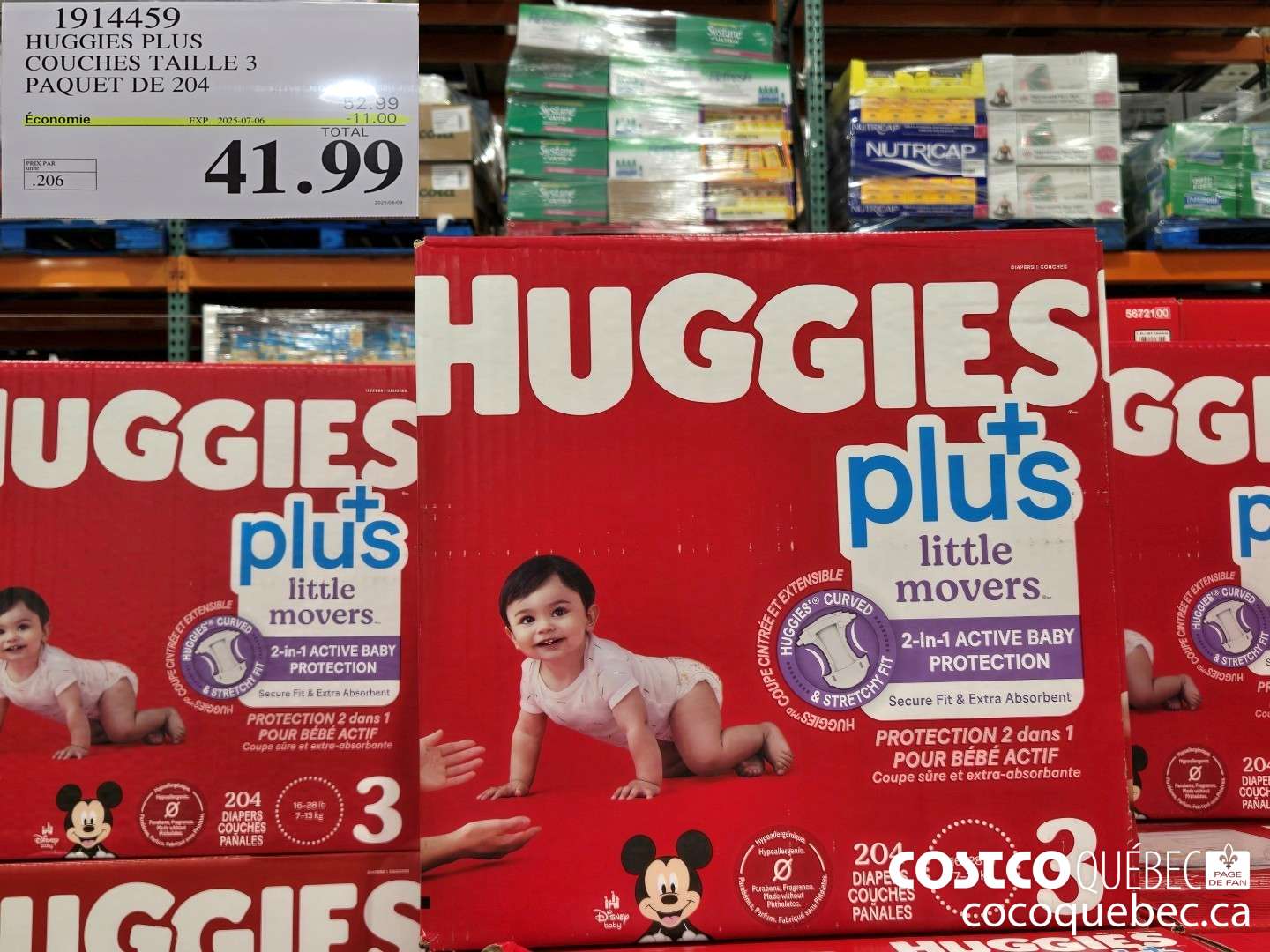 1914459 HUGGIES PLUS COUCHES TAILLE 3 PAQUET DE 204  ($11.00 INSTANT SAVINGS EXPIRES ON 2025-07-06) $41.99