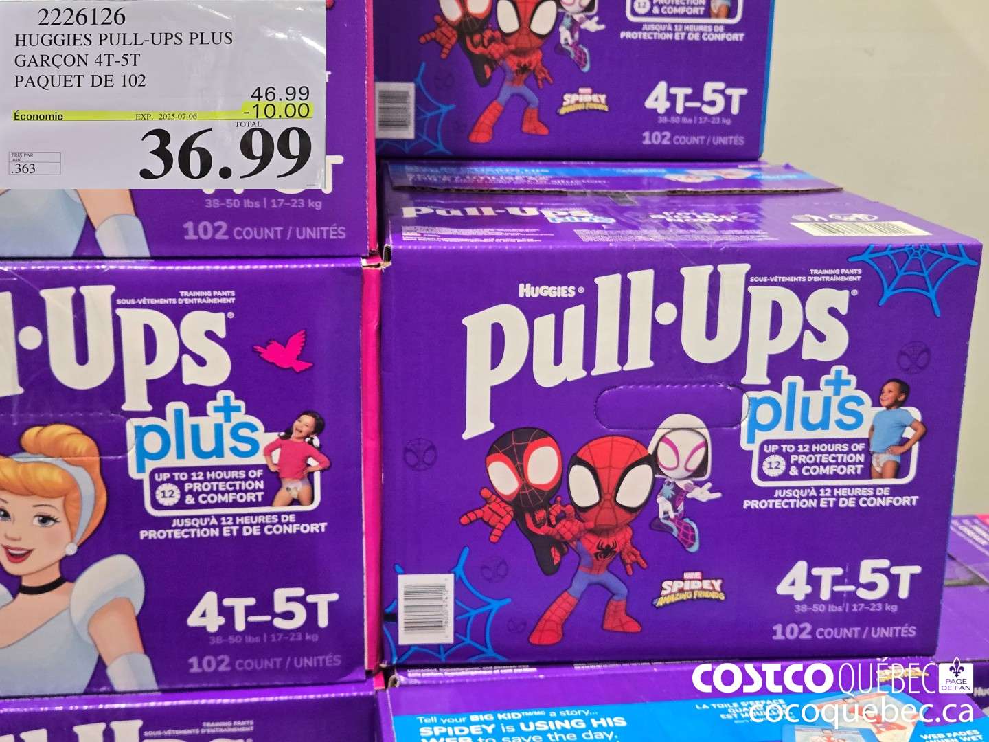 2226126 HUGGIES PULL-UPS PLUS GARCON 4T-5T PAQUET DE 102 ($10.00 INSTANT SAVINGS EXPIRES ON 2025-07-06) $36.99