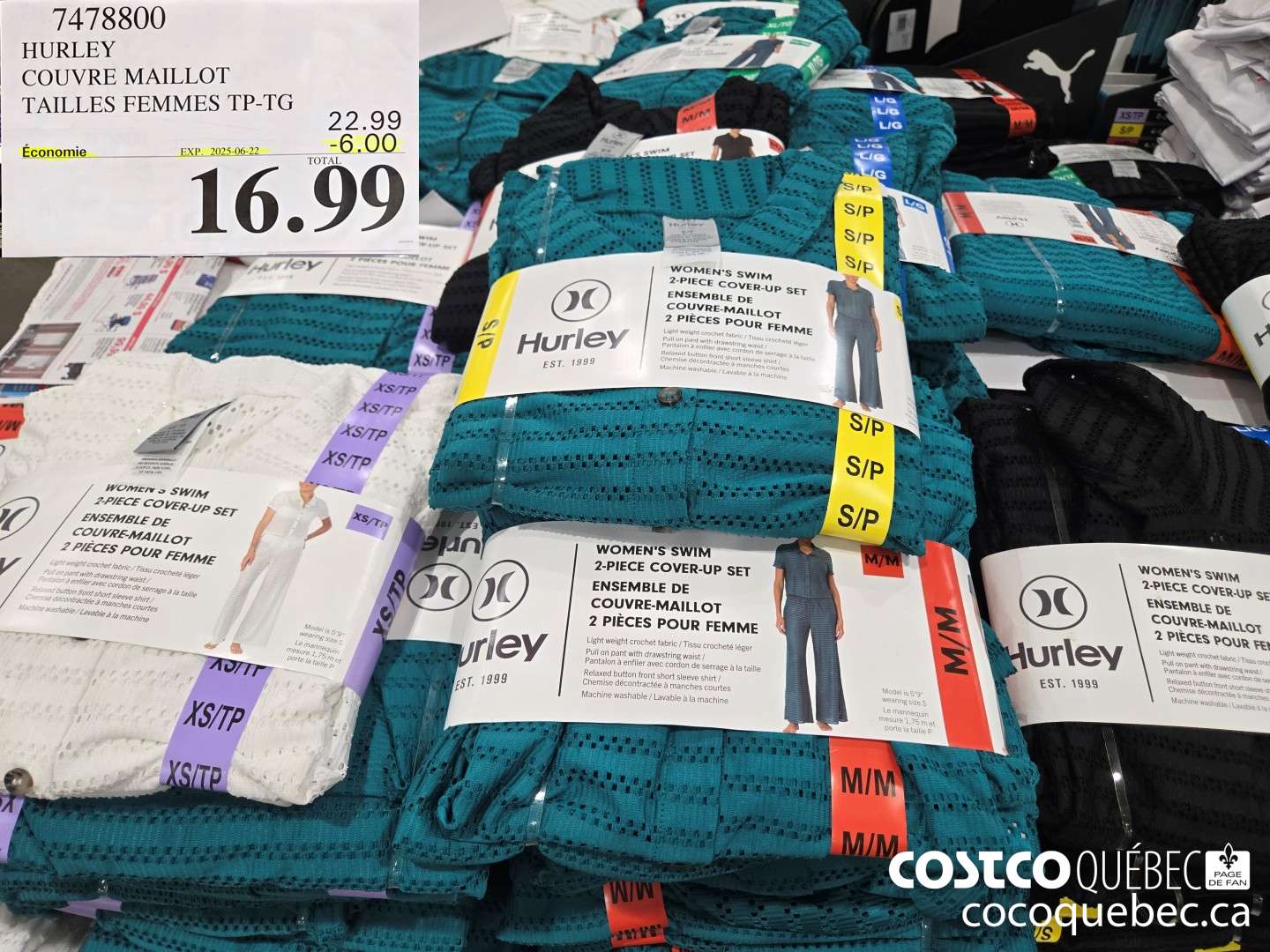 7478800 HURLEY COUVRE MAILLOT  ($6.00 INSTANT SAVINGS EXPIRES ON 2025-06-22) $16.99