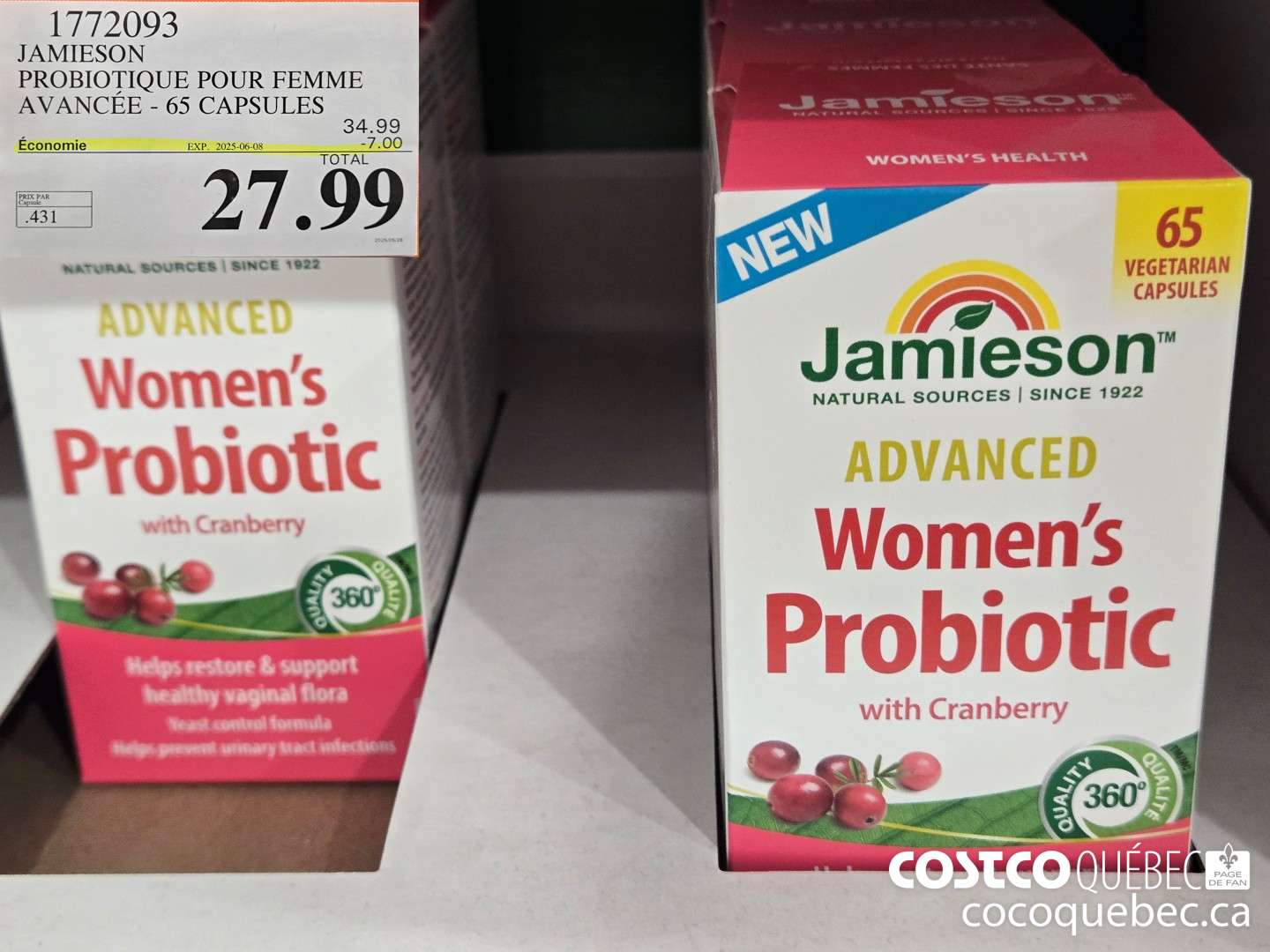 1772093 JAMIESON PROBIOTIQUE POUR FEMME AVANCEE - 65 COMPRIMES  ($7.00 INSTANT SAVINGS EXPIRES ON 2025-06-08) $27.99