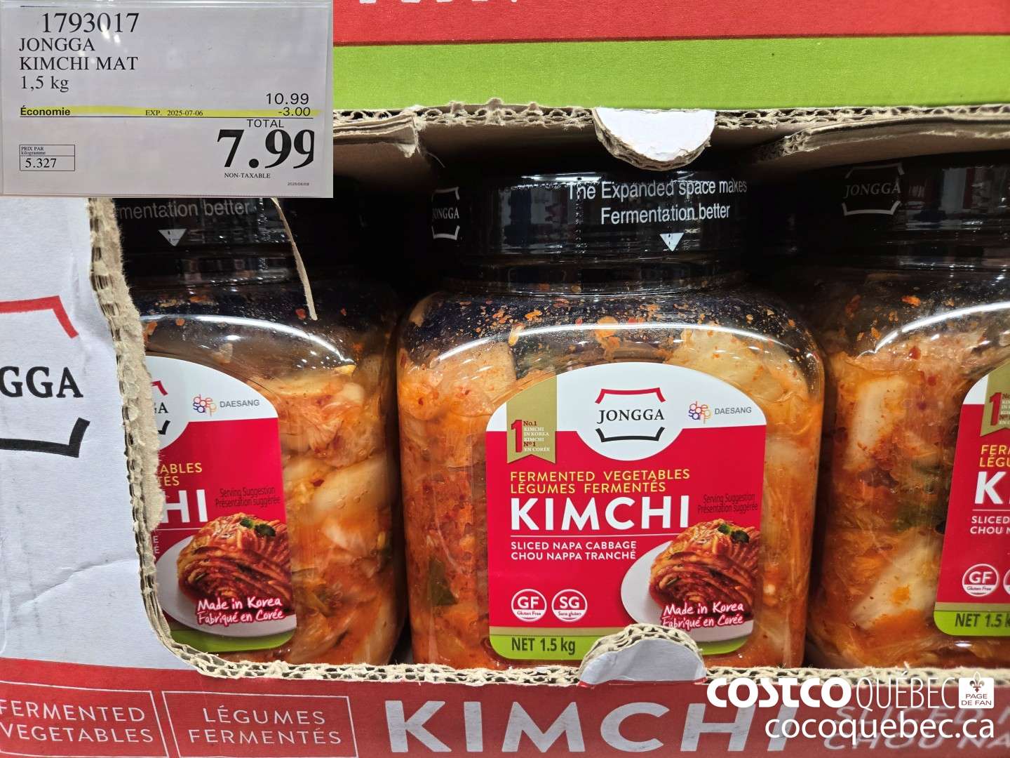 1793017 JONGGA KIMCHI MAT 1.5 kG ($3.00 INSTANT SAVINGS EXPIRES ON 2025-07-06) $7.99