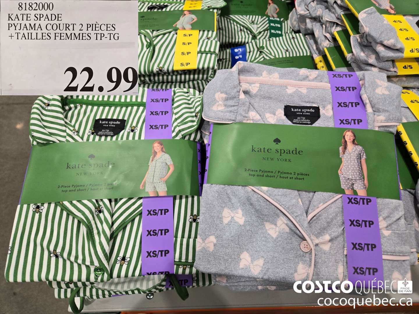 8182000 KATE SPADE PYJAMA COURT 2 PIECES +TAILLES FEMMES TP-TG  $22.99