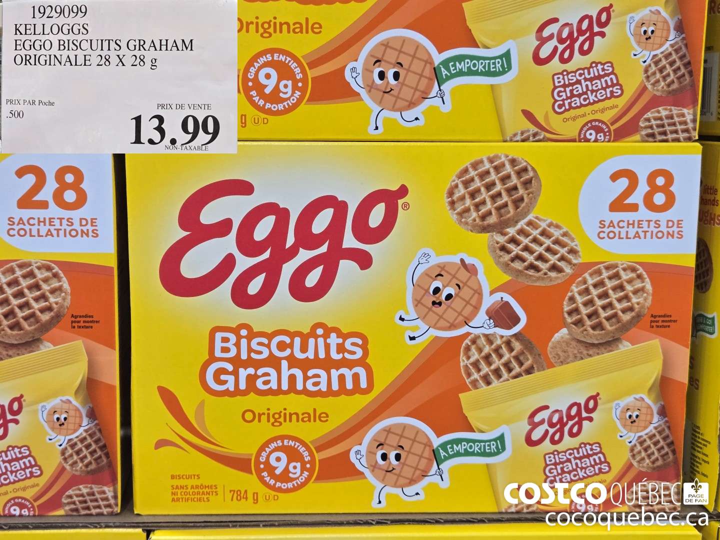 1929099 KELLOGGS EGGO BISCUITS GRAHAM ORIGINALE 28 X 28 G  $13.99