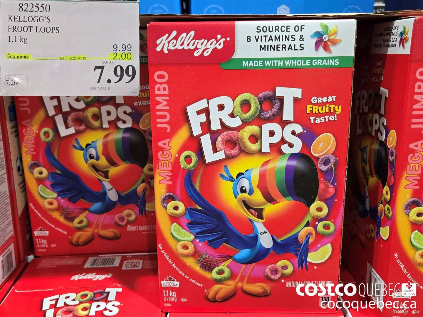 822550 KELLOGG'S FROOT LOOPS 1.1 kg  ($2.00 INSTANT SAVINGS EXPIRES ON 2025-06-29) $7.99