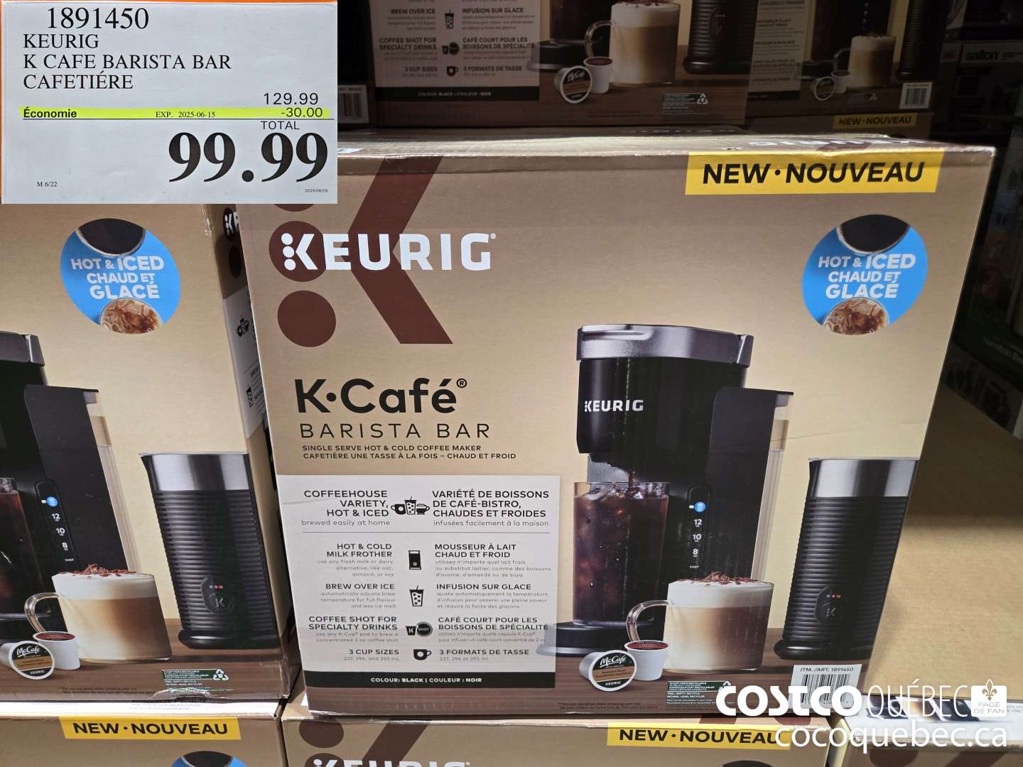 1891450 KEURIG K CAFE BAR’STA BAR CAFETIERE  ($30.00 INSTANT SAVINGS EXPIRES ON 2025-06-15) $99.99