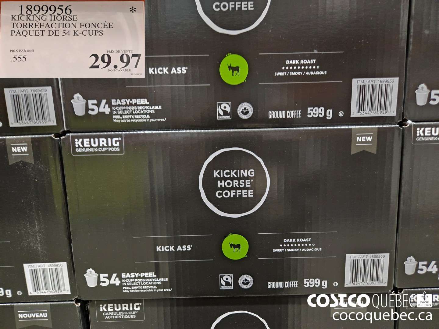 1899956 KICKING HORSE TORREFACTION FONCEE PAQUET DE 54 K-CUPS  $29.97