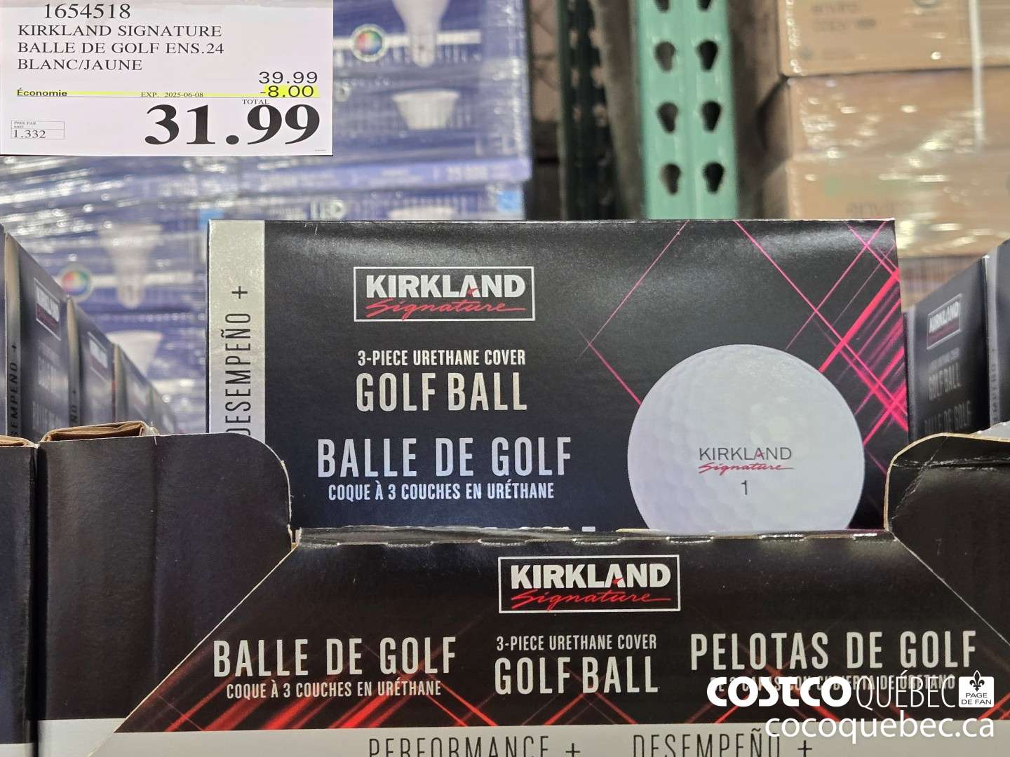 1654518 KIRKLAND SIGNATURE BALLE DE GOLF ENS.24 BLANC/JAUNE  ($8.00 INSTANT SAVINGS EXPIRES ON 2025-06-08) $31.99
