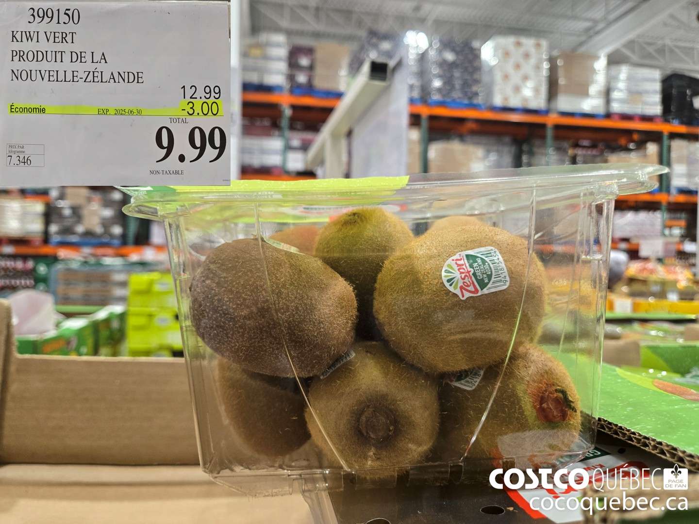 399150 KIWI VERT PRODUIT DE LA NOUVELLE-ZELANDE ($3.00 INSTANT SAVINGS EXPIRES ON 2025-06-30) $9.99