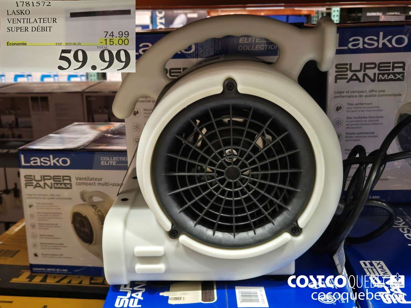 1781572 LASKO VENTILATEUR SUPER DEBIT  ($15.00 INSTANT SAVINGS EXPIRES ON 2025-06-29) $59.99