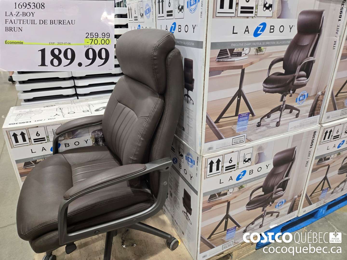 1695308 LA-Z-BOY FAUTEUIL DE BUREAU BRUN 70.00 OFF (EXPIRES ON 2025-07-06) $189.99