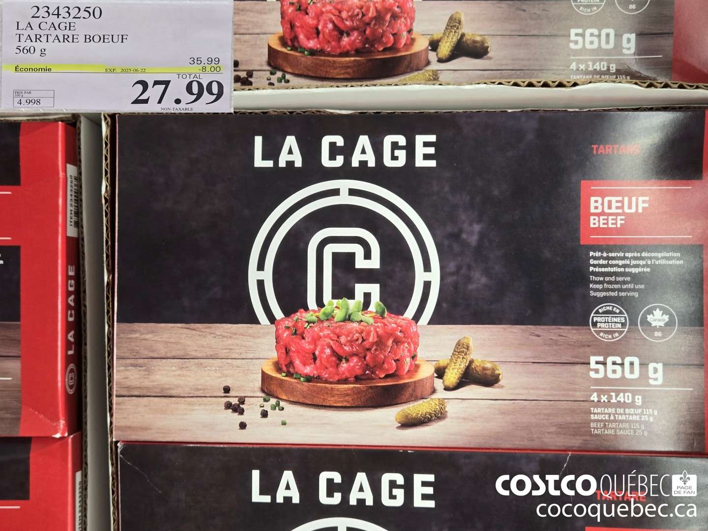 2343250 LA CAGE TARTARE BOEUF 560 G NON-TAXABLE  ($8.00 INSTANT SAVINGS EXPIRES ON 2025-06-22) $27.99