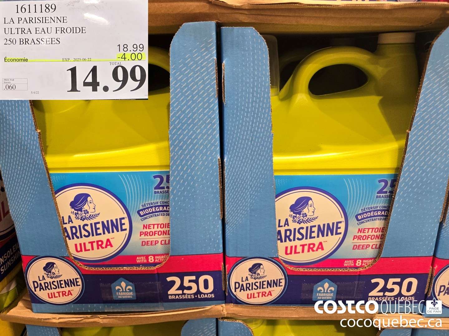 1611189 LA PARISIENNE ULTRA EAU FROIDE 250 BRASSEES  ($4.00 INSTANT SAVINGS EXPIRES ON 2025-06-22) $14.99