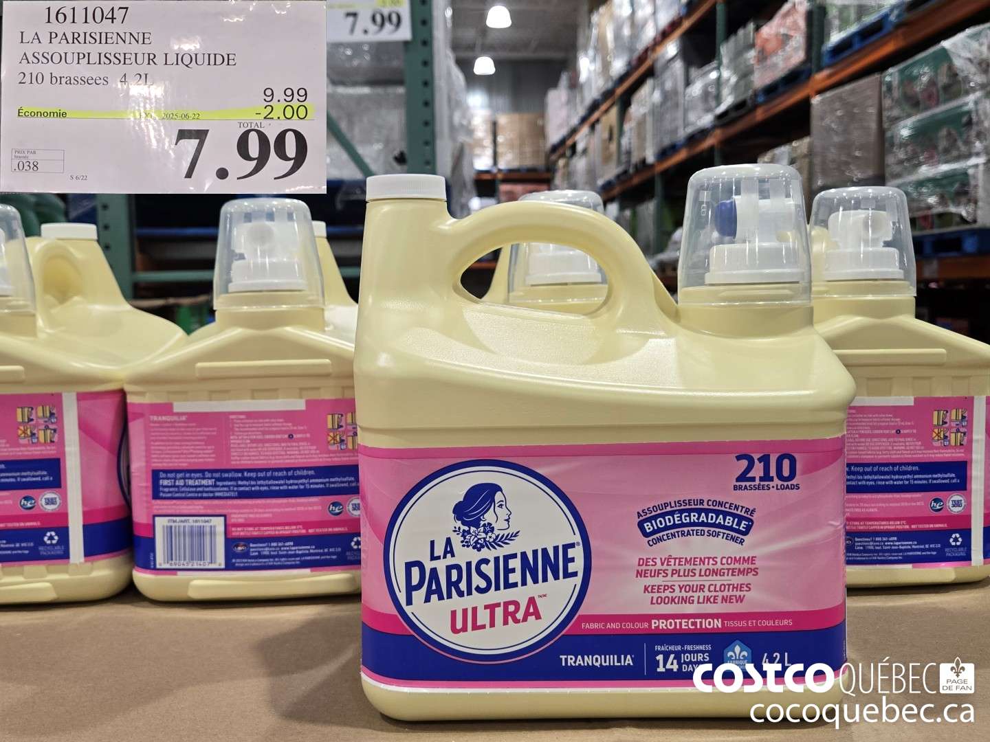 1611047 LA PARISIENNE ASSOUPLISSEUR LIQUIDE 210 brassees 4.2L  2025-06-22 ($2.00 INSTANT SAVINGS) $7.99