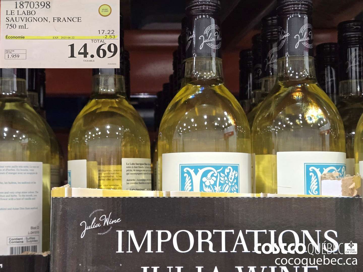 1870398 LE LABO SAUVIGNON, FRANCE 750 mL  ($2.53 INSTANT SAVINGS EXPIRES ON 2025-06-22) $14.69