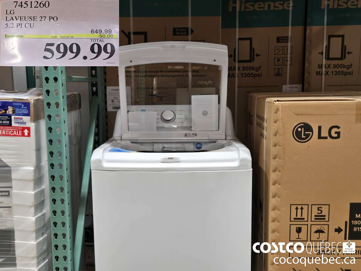7451260 LG LAVEUSE 27 PO 50 PI CU  ($50.00 INSTANT SAVINGS EXPIRES ON 2025-07-06) $649.99