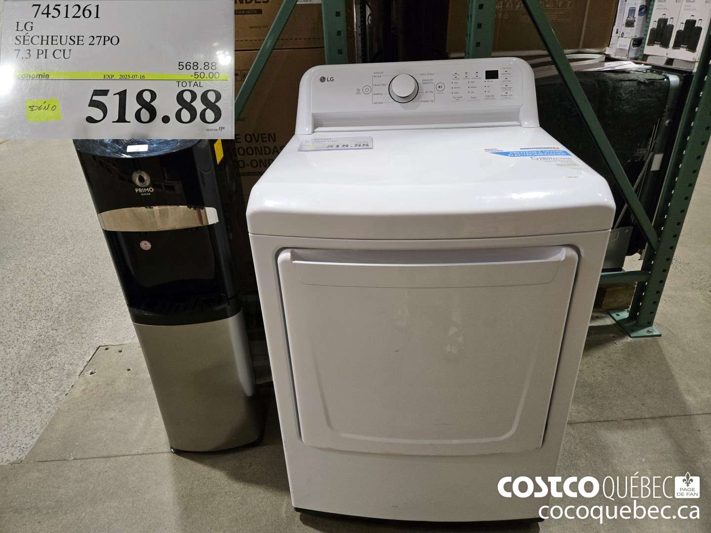 7451261 LG SECHEUSE 27PO ($50.00 INSTANT SAVINGS EXPIRES ON 2025-07-16) $518.88