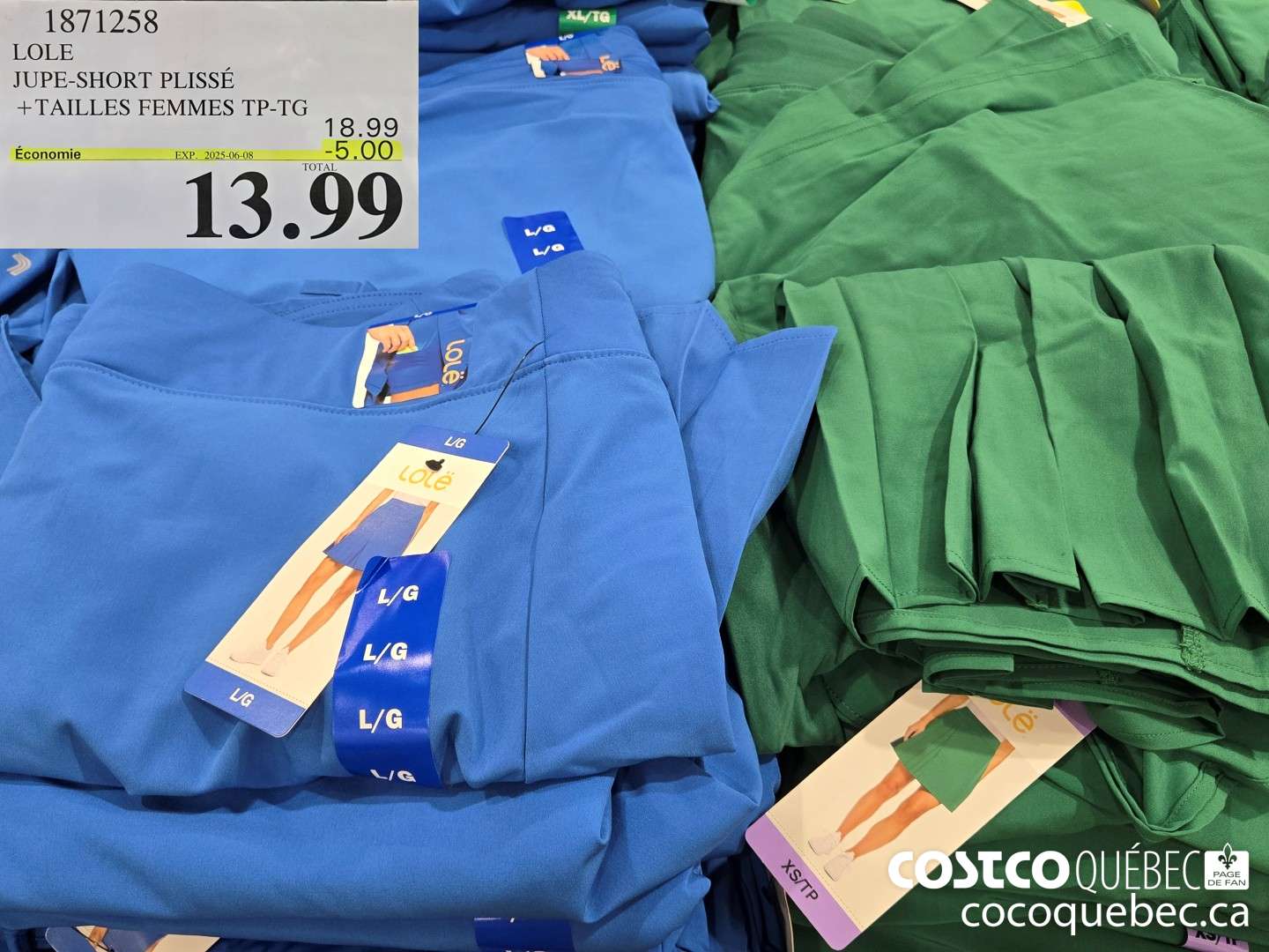 1871258 LOLE JUPE-SHORT PLISSE +TAILLES FEMMES TP-TG  ($5.00 INSTANT SAVINGS EXPIRES ON 2025-06-08) $13.99