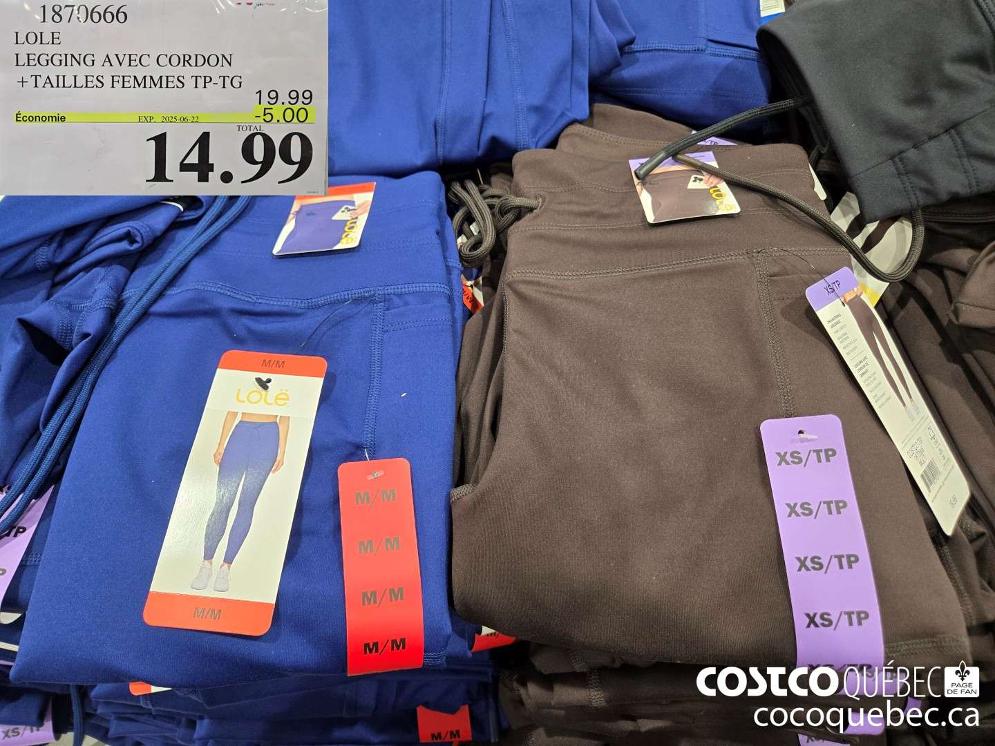 1879666 LOLE LEGGING AVEC CORDON +TAILLES FEMMES TP-TG  ($5.00 INSTANT SAVINGS EXPIRES ON 2025-06-22) $14.99