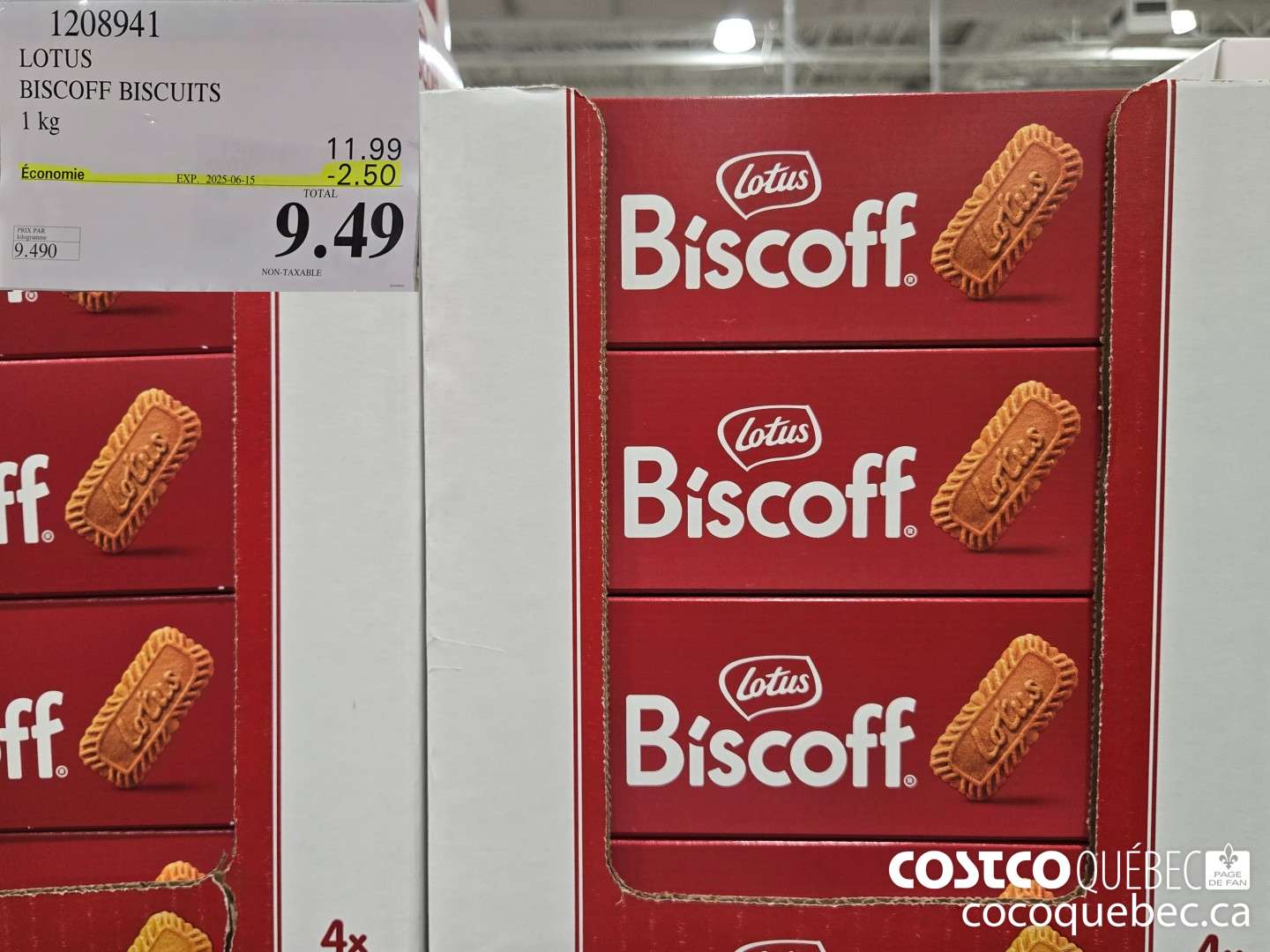 1208941 LOTUS BISCOFF BISCUITS 1 kg  ($2.50 INSTANT SAVINGS EXPIRES ON 2025-06-15) $9.49