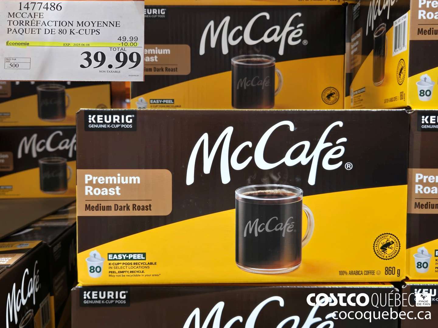 1477486 MCCAFE TORREFACTION MOYENNE BOITE DE 80 K-CUPS  ($10.00 INSTANT SAVINGS EXPIRES ON 2025-06-08) $39.99
