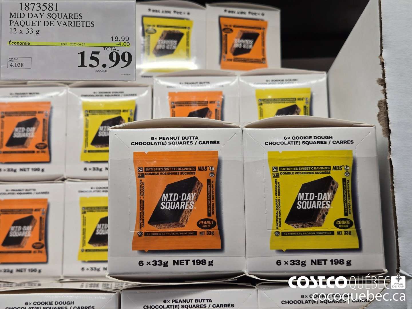 1873581 MID DAY SQUARES PAQUET DE VARIETES 12x 33G  ($4.00 INSTANT SAVINGS EXPIRES ON 2025-06-29) $15.99