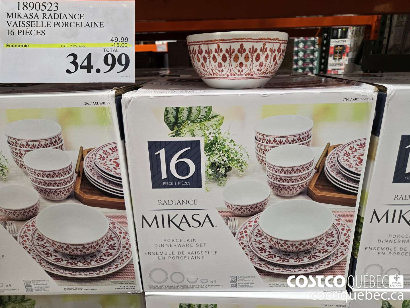 1890523 MIKASA RADIANCE VAISSELLE PORCELAINE 16 PIECES  ($15.00 INSTANT SAVINGS EXPIRES ON 2025-06-29) $34.99