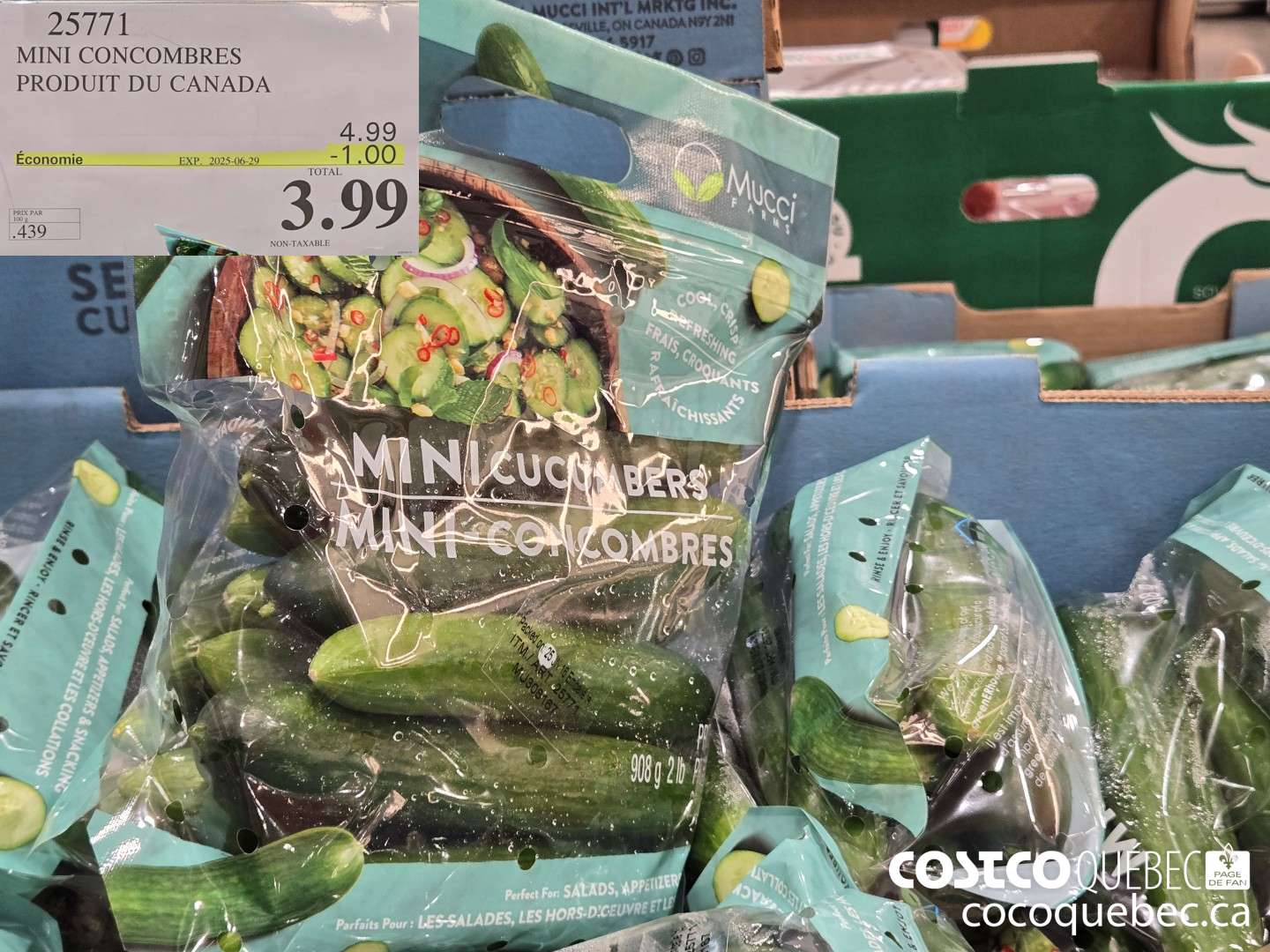 25771 MINI CONCOMBRES PRODUIT DU CANADA  ($1.00 INSTANT SAVINGS EXPIRES ON 2025-06-29) $3.99