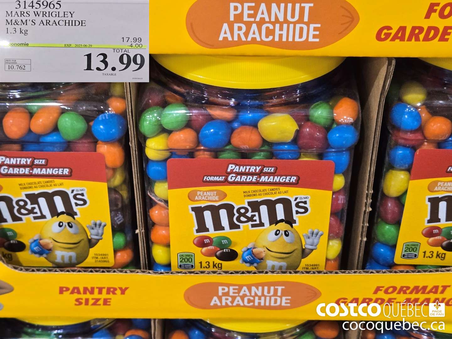 3145965 M&M'S ARACHIDES 1.3 KG ($4.00 INSTANT SAVINGS EXPIRES ON 2025-06-29) $13.99