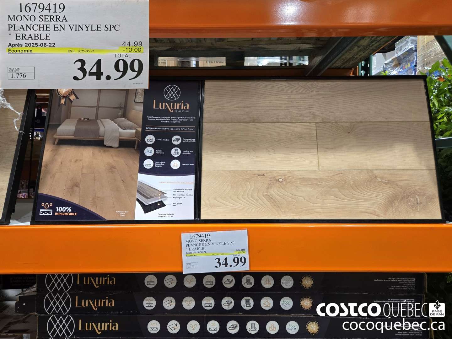 1679419 MONO SERRA PLANCHE EN VINYLE SPC ERABLE  ($15.00 INSTANT SAVINGS EXPIRES ON 2025-06-22) $34.99