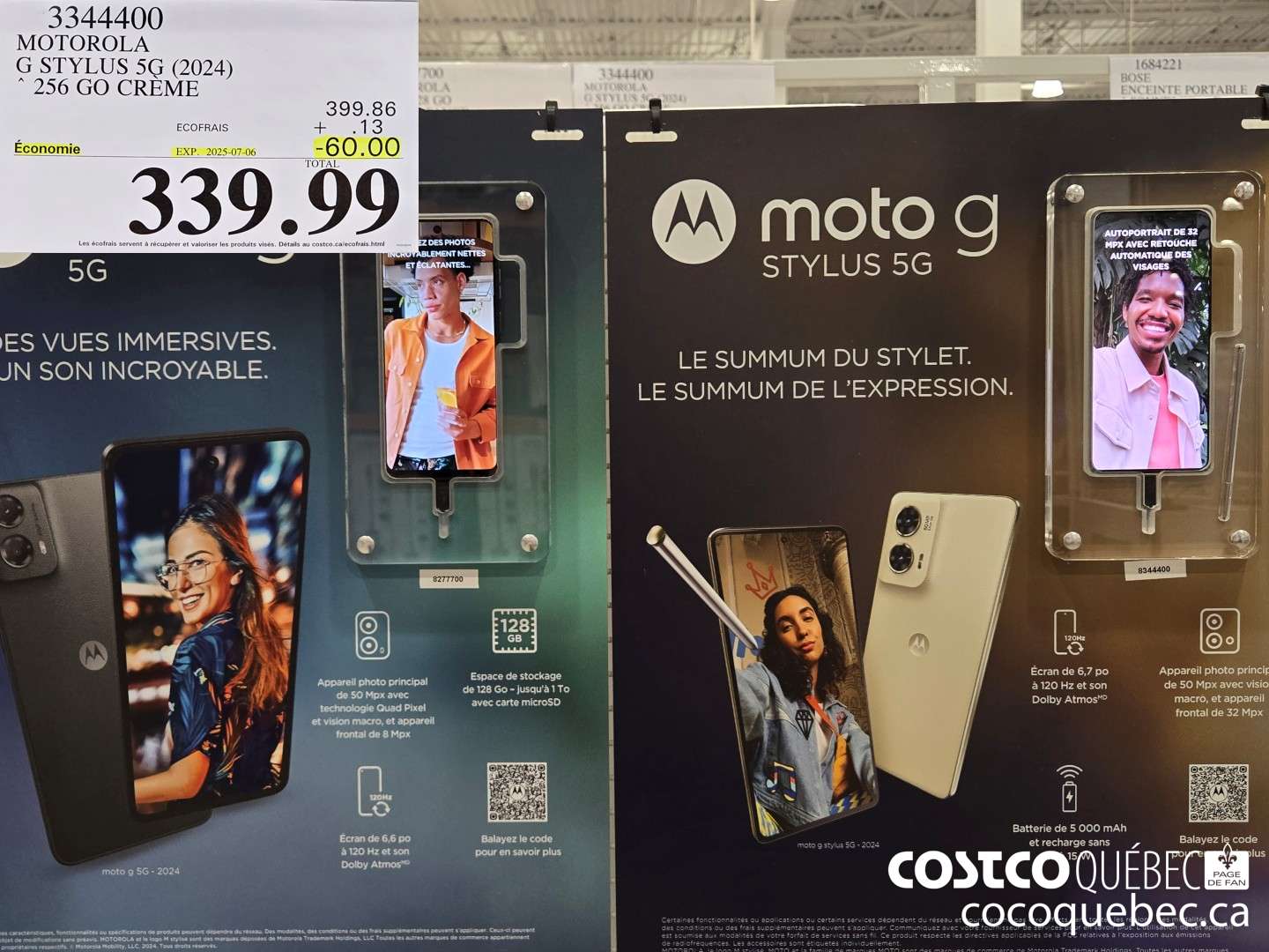 3344400 MOTOROLA G STYLUS 5G (2024) * 256 GO CREME  ($60.00 INSTANT SAVINGS EXPIRES ON 2025-07-06) $339.99