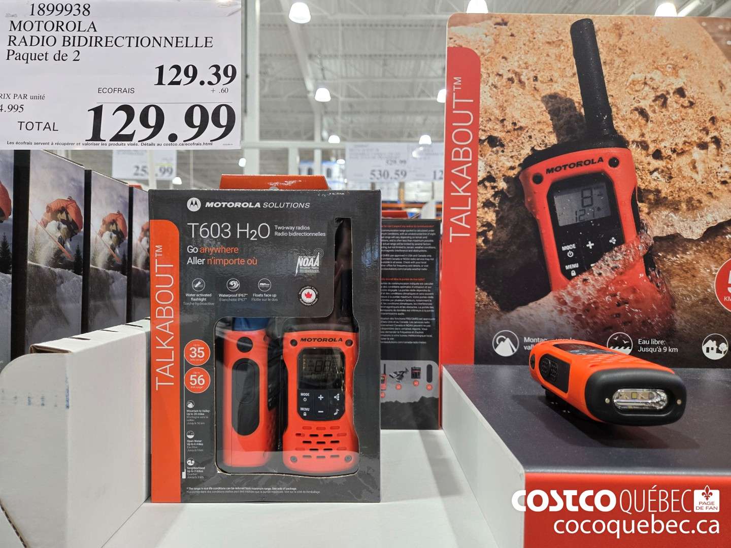 1899935 MOTOROLA RADIO BIDIRECTIONNELLE Paquet de 2  $129.99