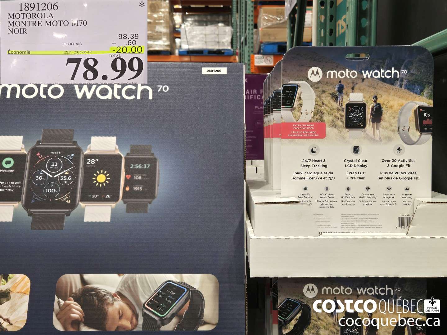 1891206 MOTOROLA MONTRE MOTO M70 NOIR  ($20.00 INSTANT SAVINGS EXPIRES ON 2025-06-19) $78.99