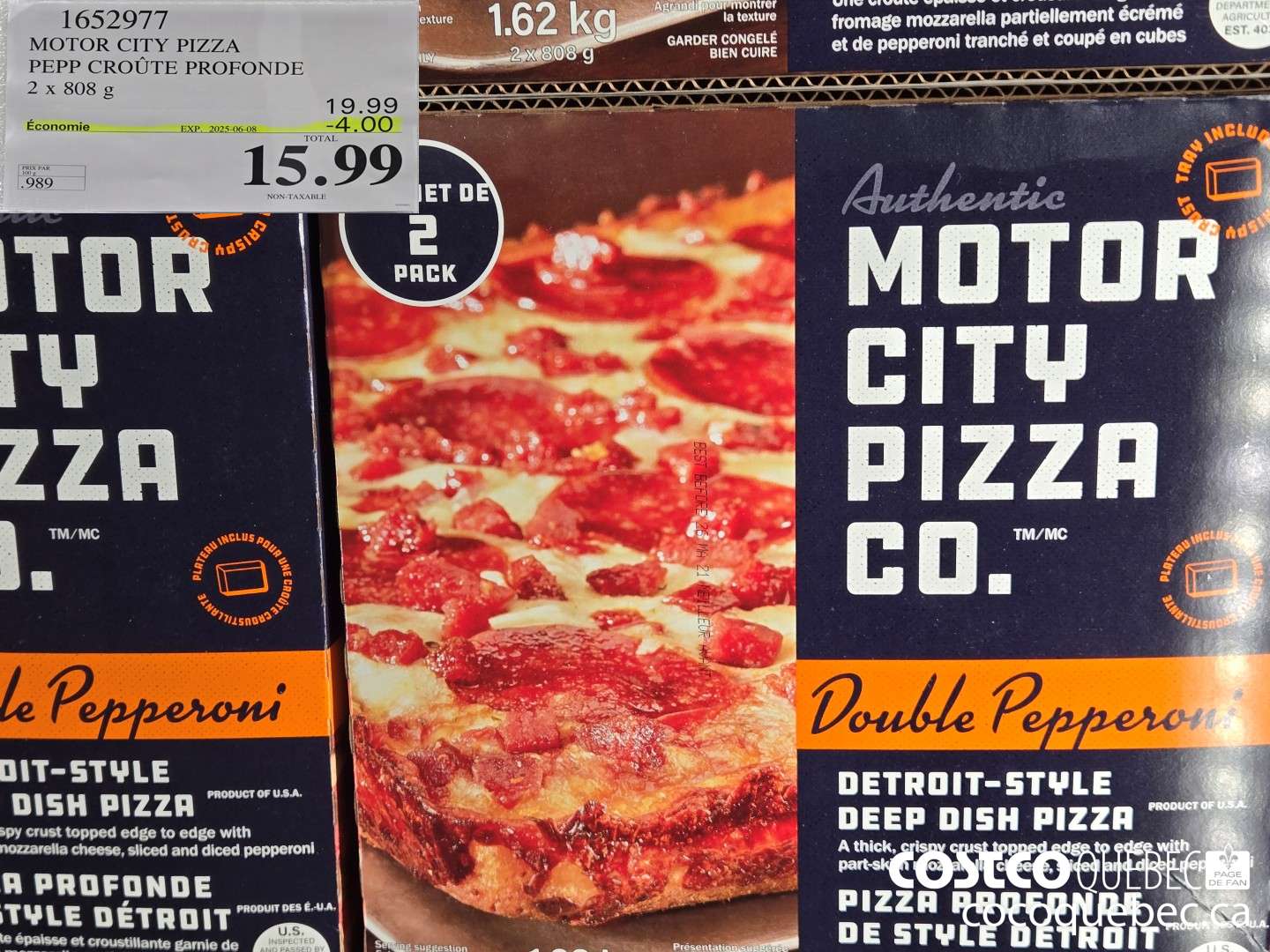 1652977 MOTOR CITY PIZZA PEPP CROUTE PROFONDE 2 x 808G  ($4.00 INSTANT SAVINGS EXPIRES ON 2025-06-08) $15.99