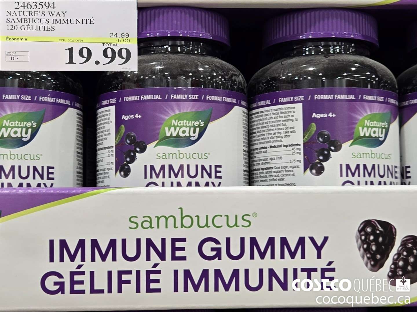 2463594 NATURE'S WAY SAMBUCUS IMMUNITE ($5.00 INSTANT SAVINGS EXPIRES ON 2025-06-08) $19.99