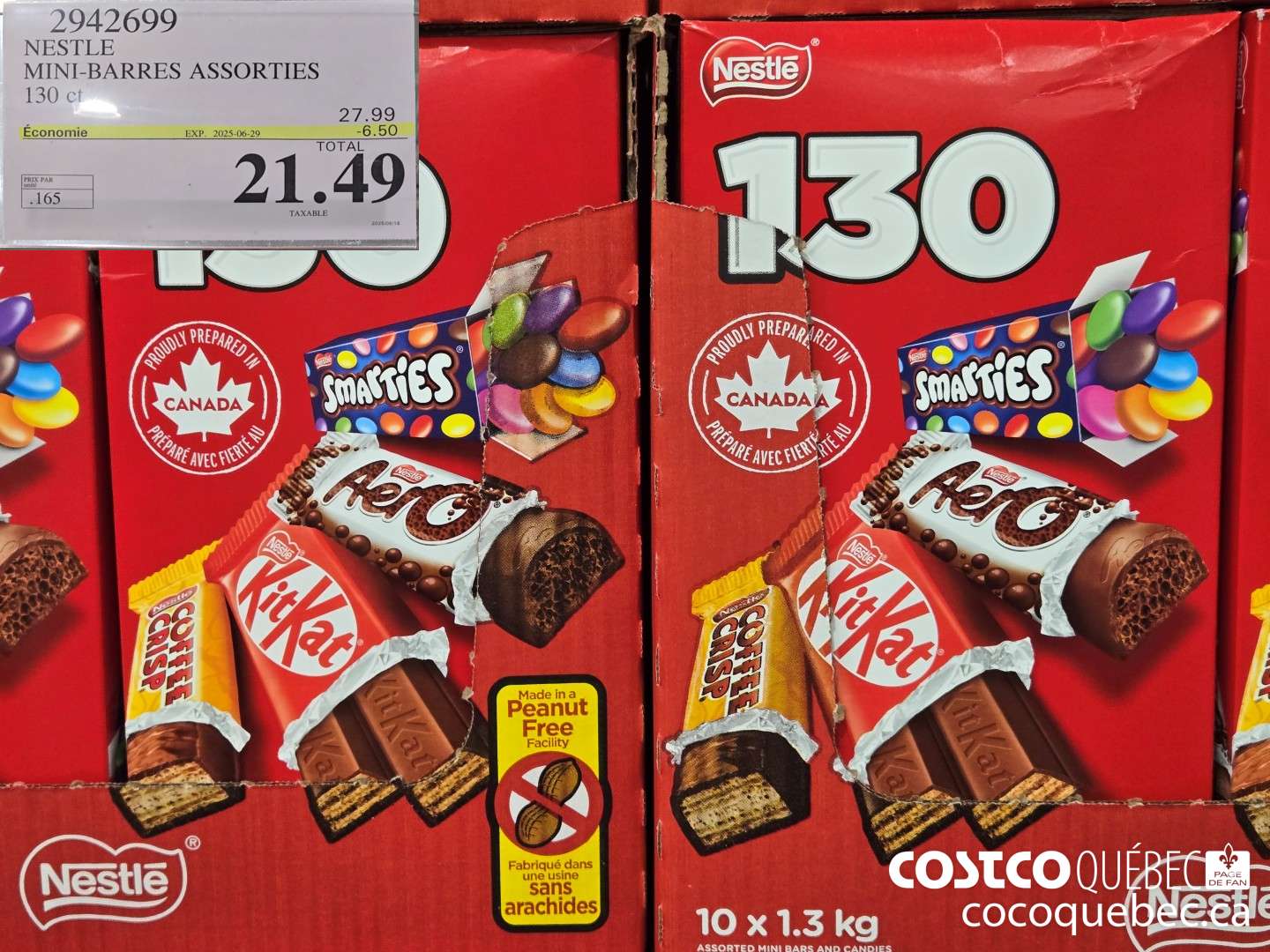 2942699 NESTLE MINI-BARRES ASSORTIES 130 ct  ($6.50 INSTANT SAVINGS EXPIRES ON 2025-06-29) $21.49