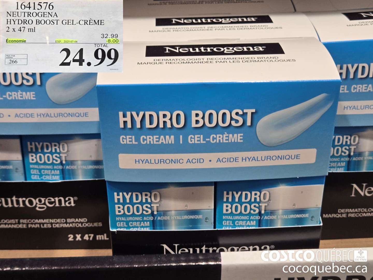 1641576 NEUTROGENA HYDRO BOOST GEL-CREME 2x47 mL  ($8.00 INSTANT SAVINGS EXPIRES ON 2025-07-06) $24.99