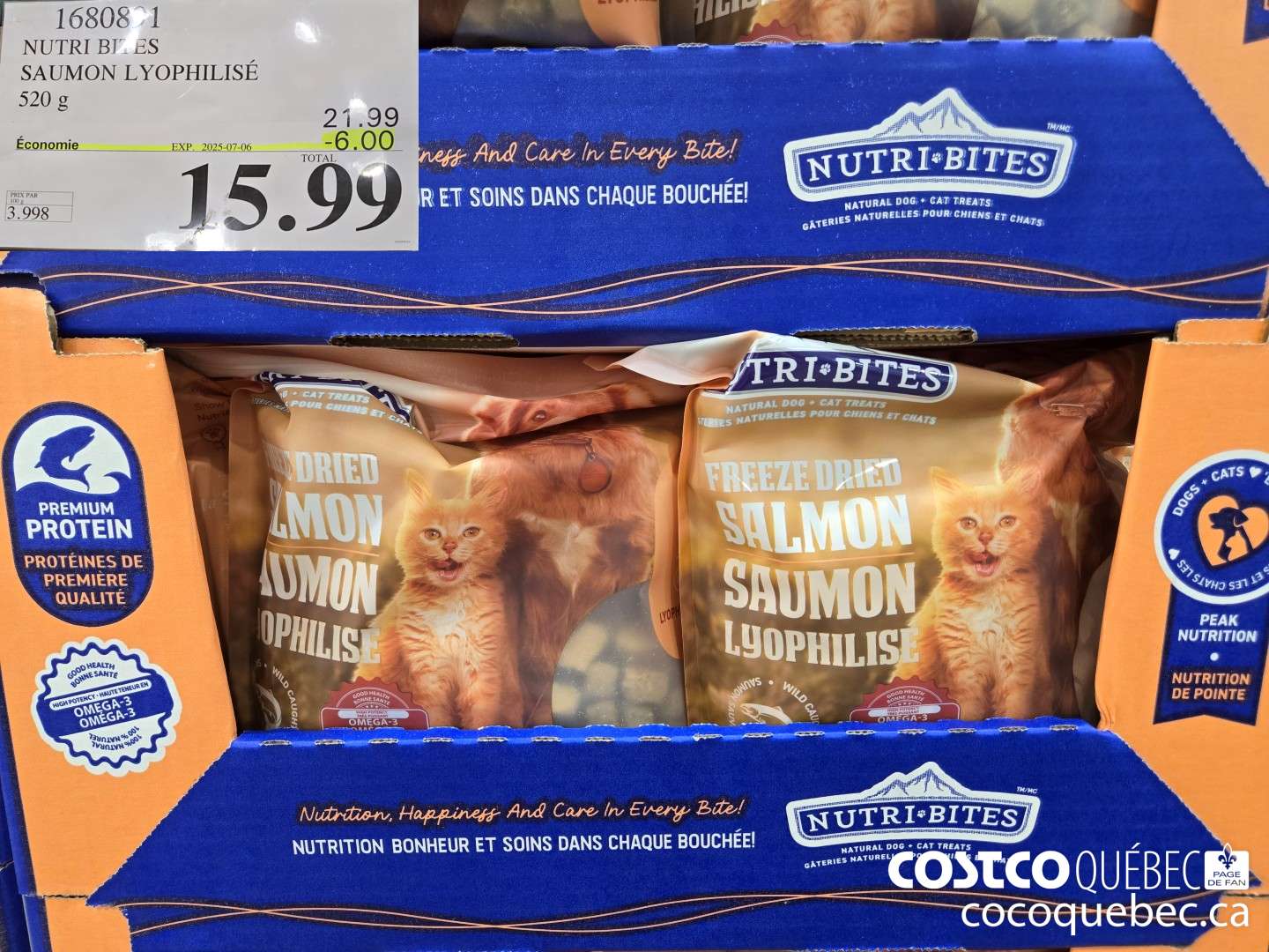 1680891 NUTRI BITES SAUMON LYOPHILISE  ($6.00 INSTANT SAVINGS EXPIRES ON 2025-07-06) $15.99