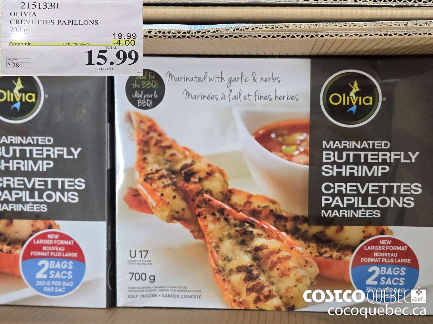 2151330 OLIVIA CREVETTES PAPILLONS  ($4.00 INSTANT SAVINGS EXPIRES ON 2025-06-29) $15.99